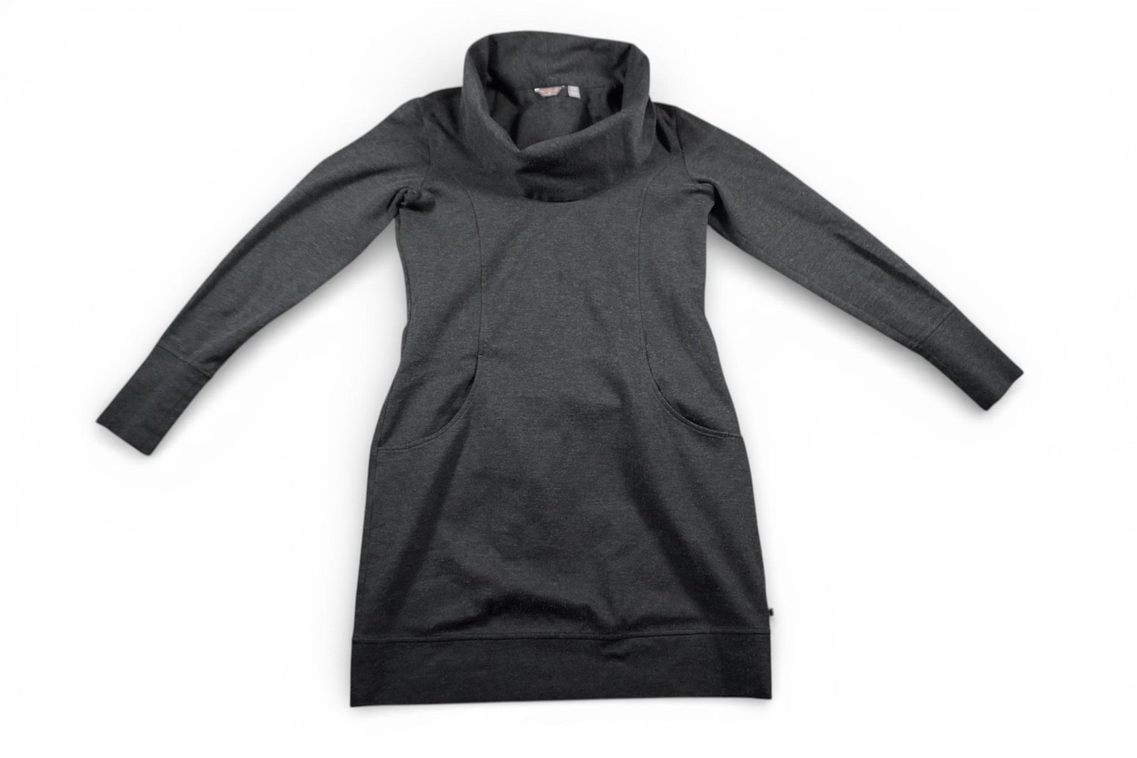Merrell Indira Sweater Dress Womens Small Gray Cowl Neck Long Sleeve Pockets