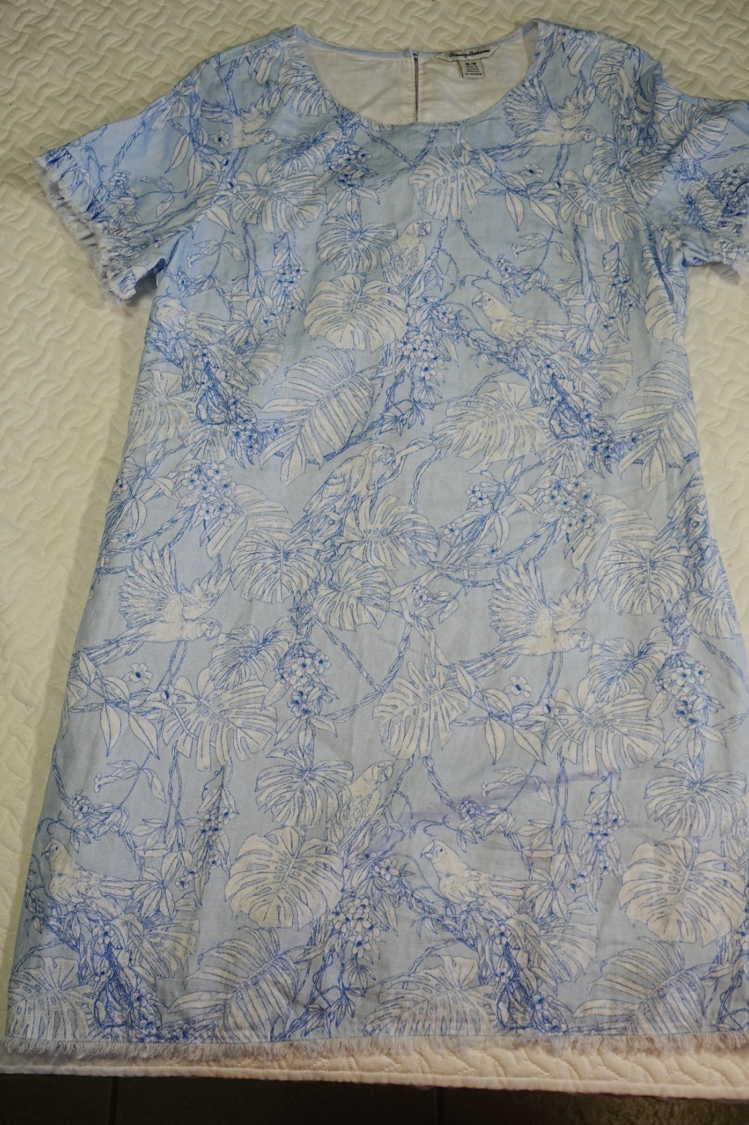 Tommy Bahama Tropical Parrots Linen Dress M Dress