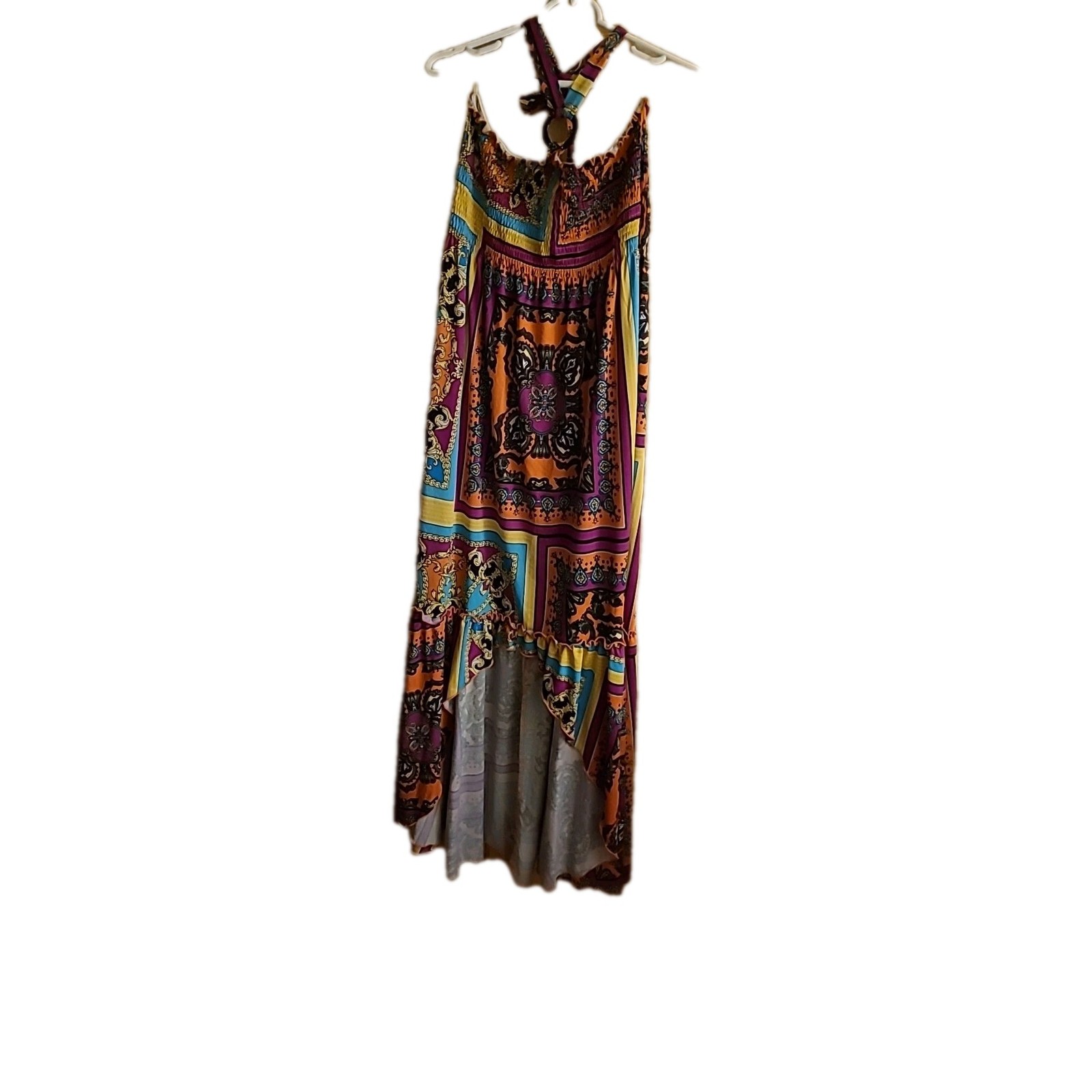 Bongo 2X Halter Dress With Hi-Low Hemline