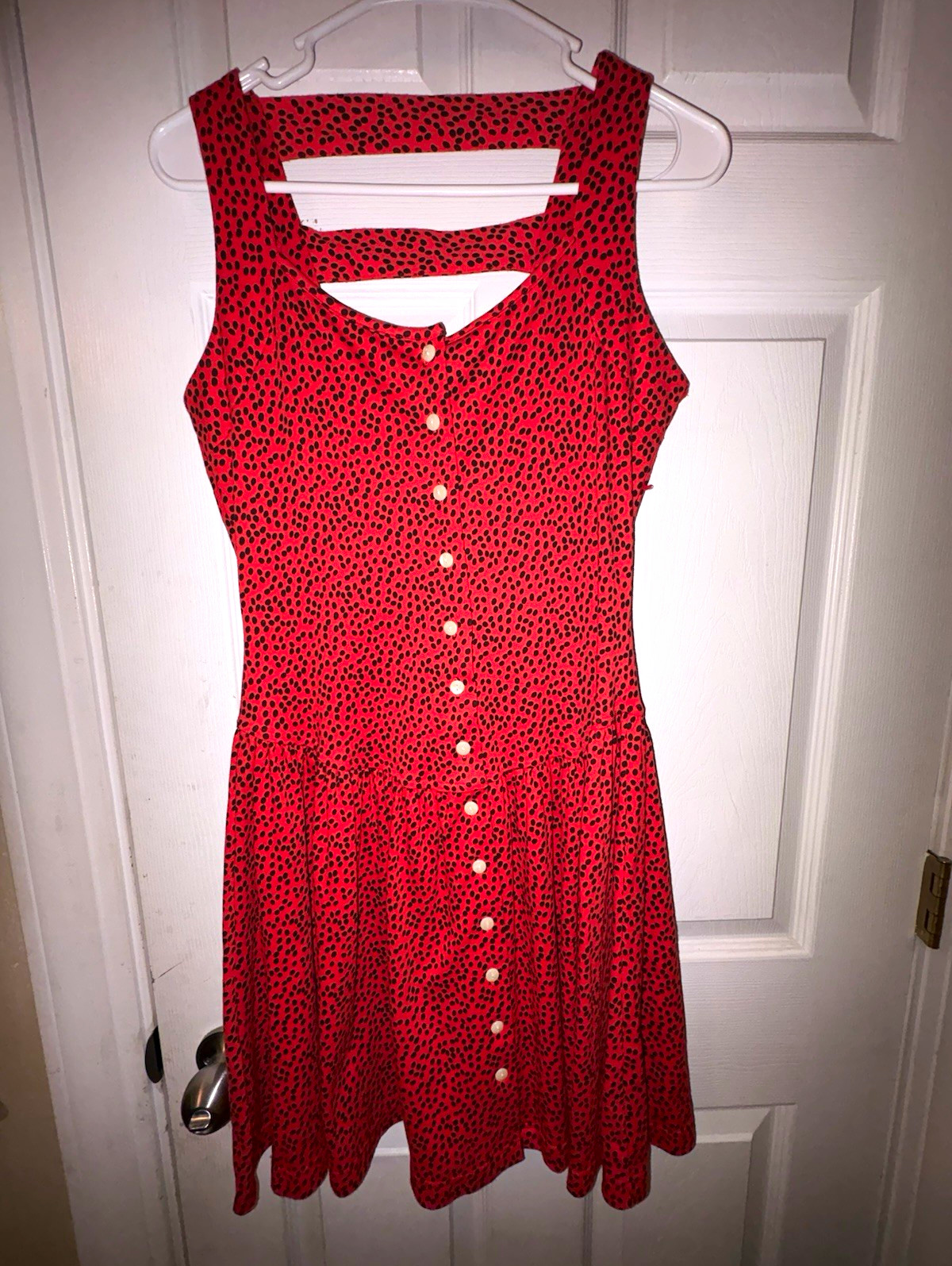 Vintage 80s 90s South Beach Red Black Polka Dot Halter [Dress/Romper] Size S Vtg