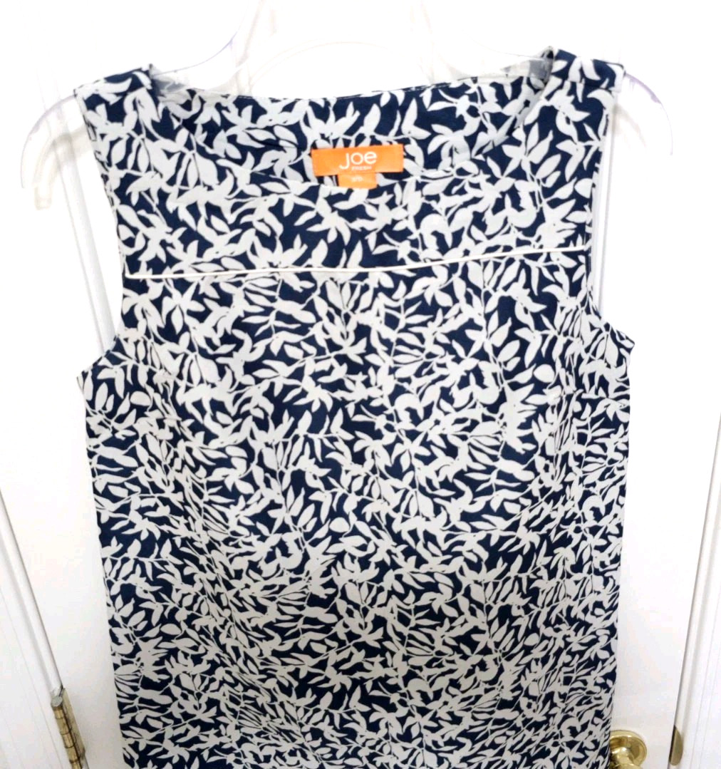 Womens Joe Fresh A Line Sleeveless Sheath Dress Small Blue Gray Side Zipper EUC