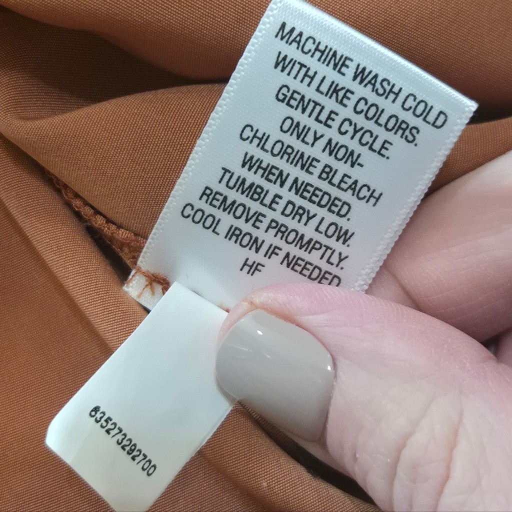 Simply Vera Wang Burnt Orange Burnt Brown Trim Sleeveless V-Neck Dress, Size 4