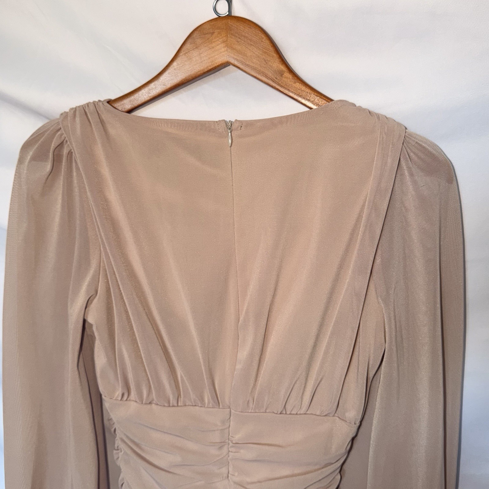 Brand New With Tags PLT Stone Mesh Balloon Sleeve Y2K Mini Bodycon Dress Size 4