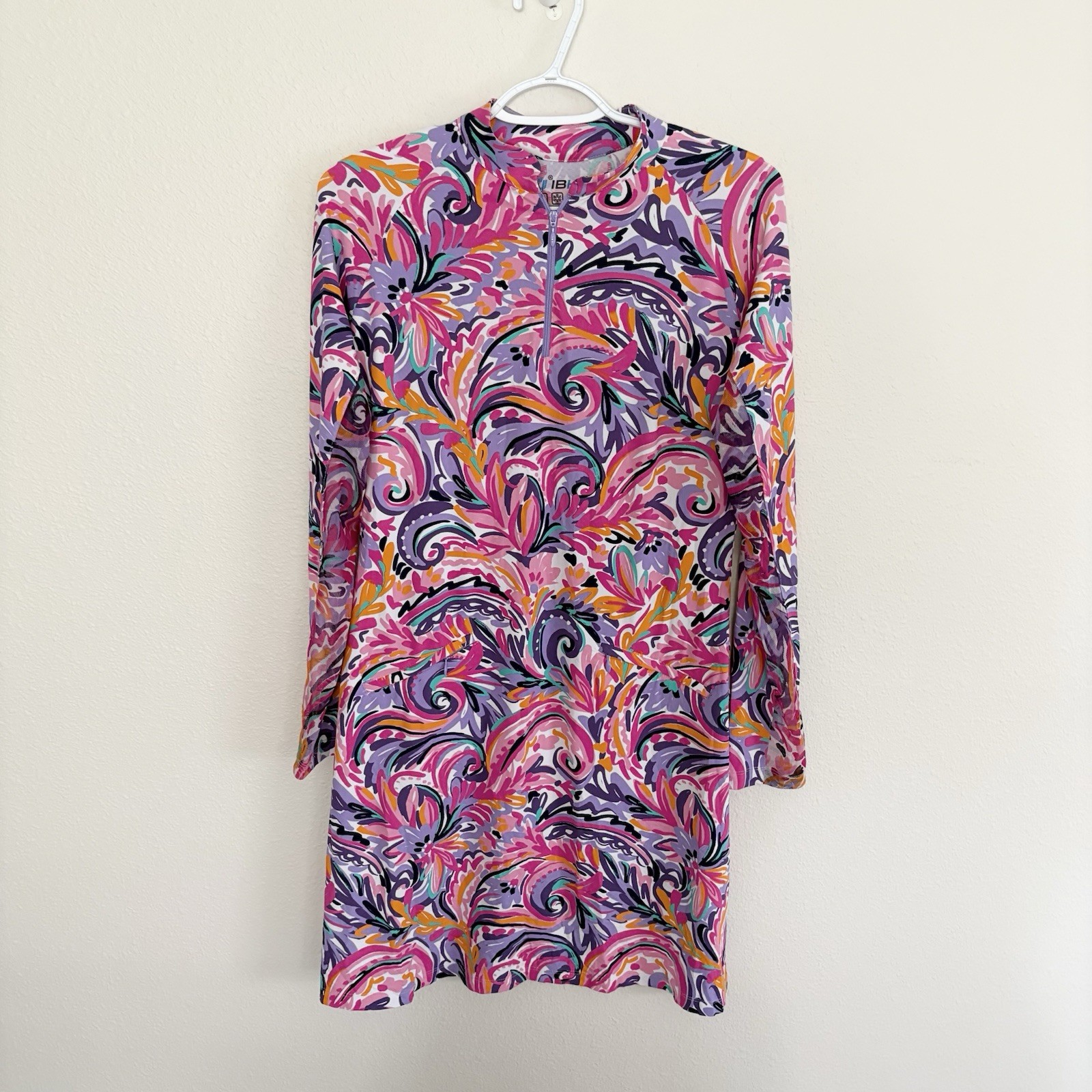 IBKUL 1/4 Zip Aubrey Plum Tennis Golf Dress Long Sleeve Women’s Size S Zip