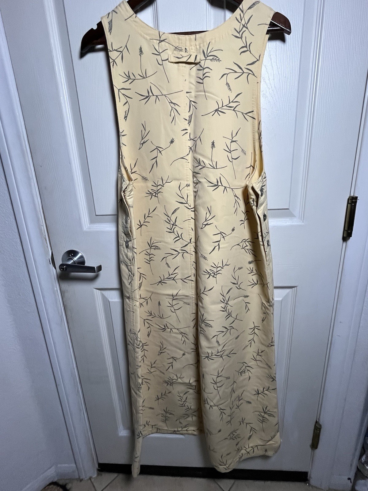 HSZ Studios Size Large Yellow Jumper Wheat Pattern Overall Dress Vintage 90s