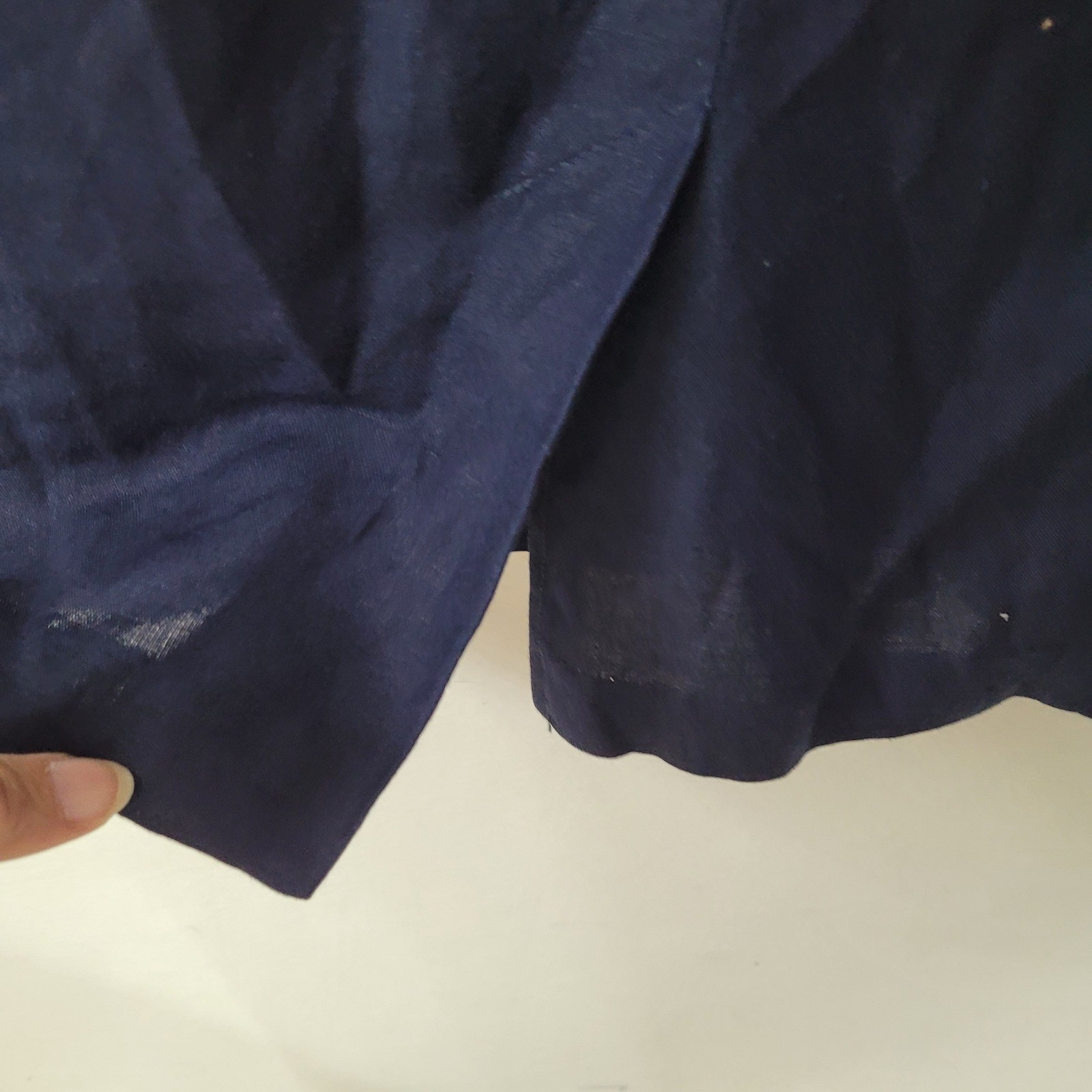 Worthington Dress Womens Size 6 Navy Blue Linen Rayon Sleeveless Sheath Classic