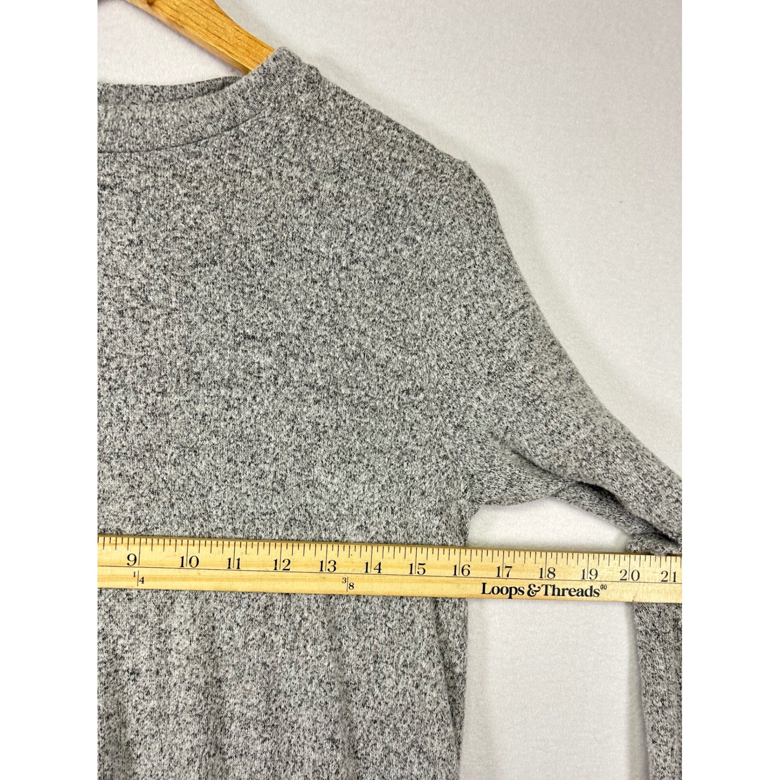 Minimalist Potter’s Pot Women Small Gray Marl Long Sleeve Knit Skater Mini Dress