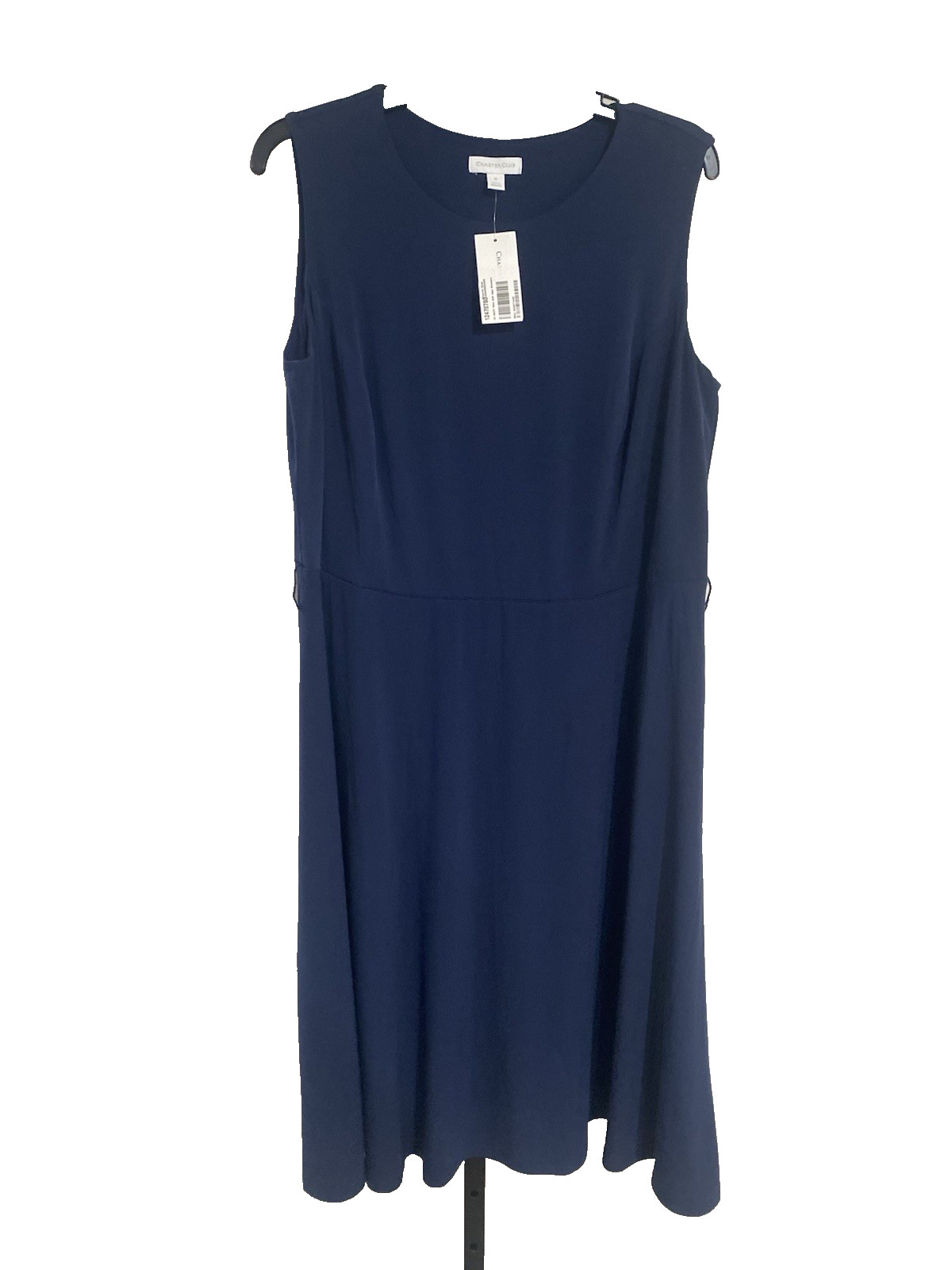 Charter Club womens dress navy blue stretch sleeveless plus 1X NEW $89.50 A5