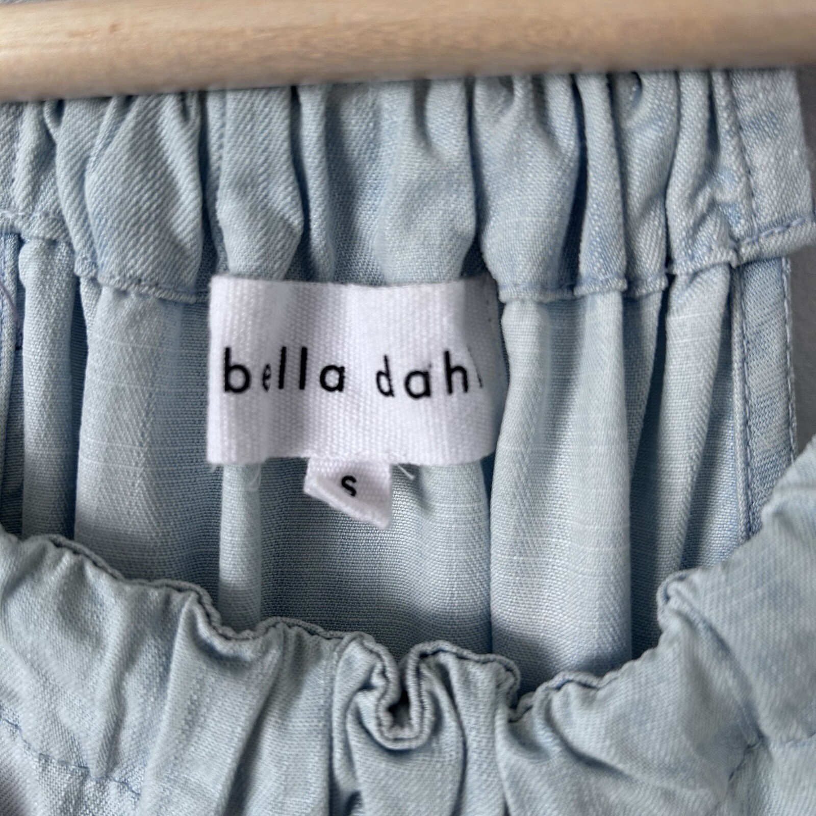 Bella Dahl Small Tiered Halter Midi Dress Amalfi Stripe Light Blue Summer