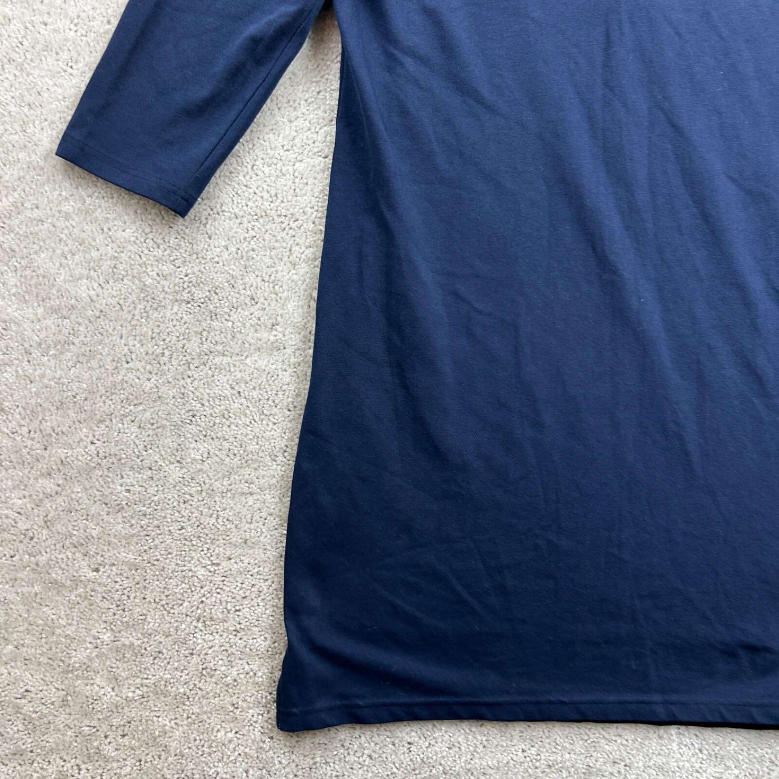 Caribbean Joe Dress Womens Size Medium Blue Long Sleeve Shirt Shift Pique Beach