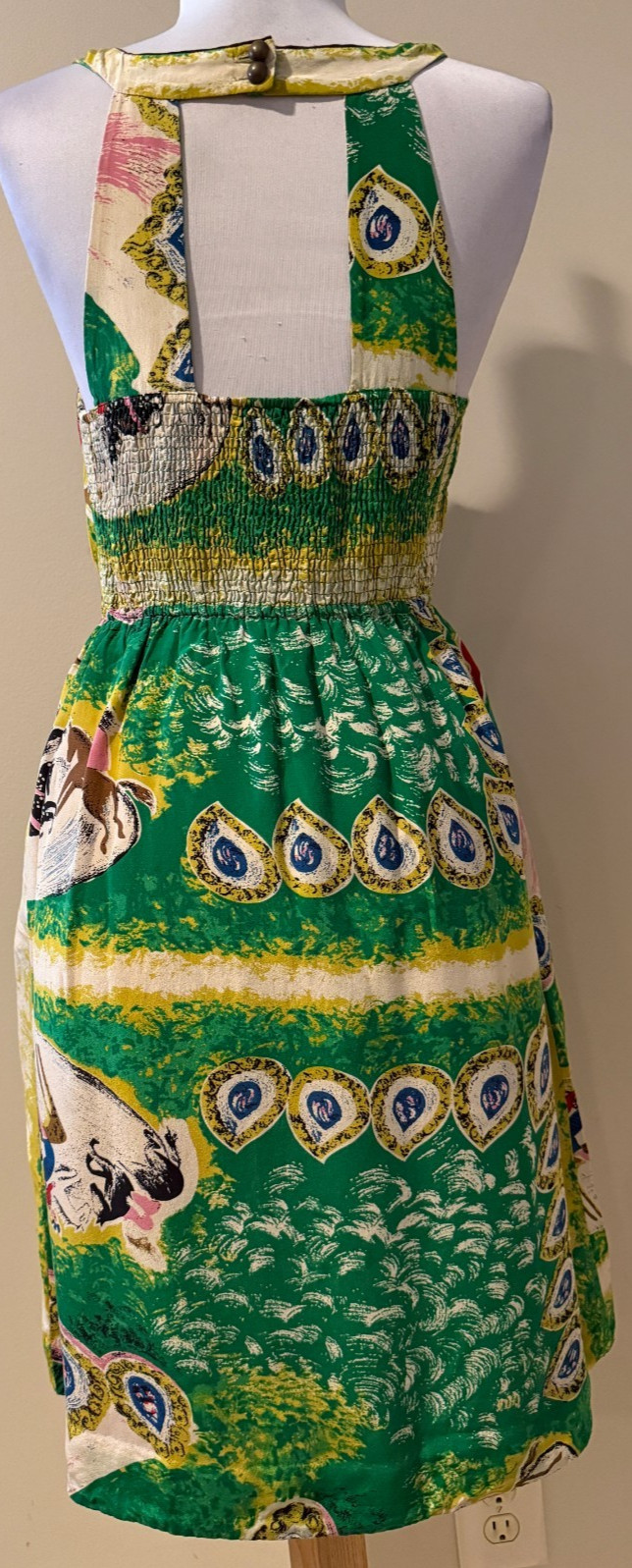 MOULINETTE SOEURS Womens Panoply Horse Carousel Silk Dress with Pockets – Sz 0