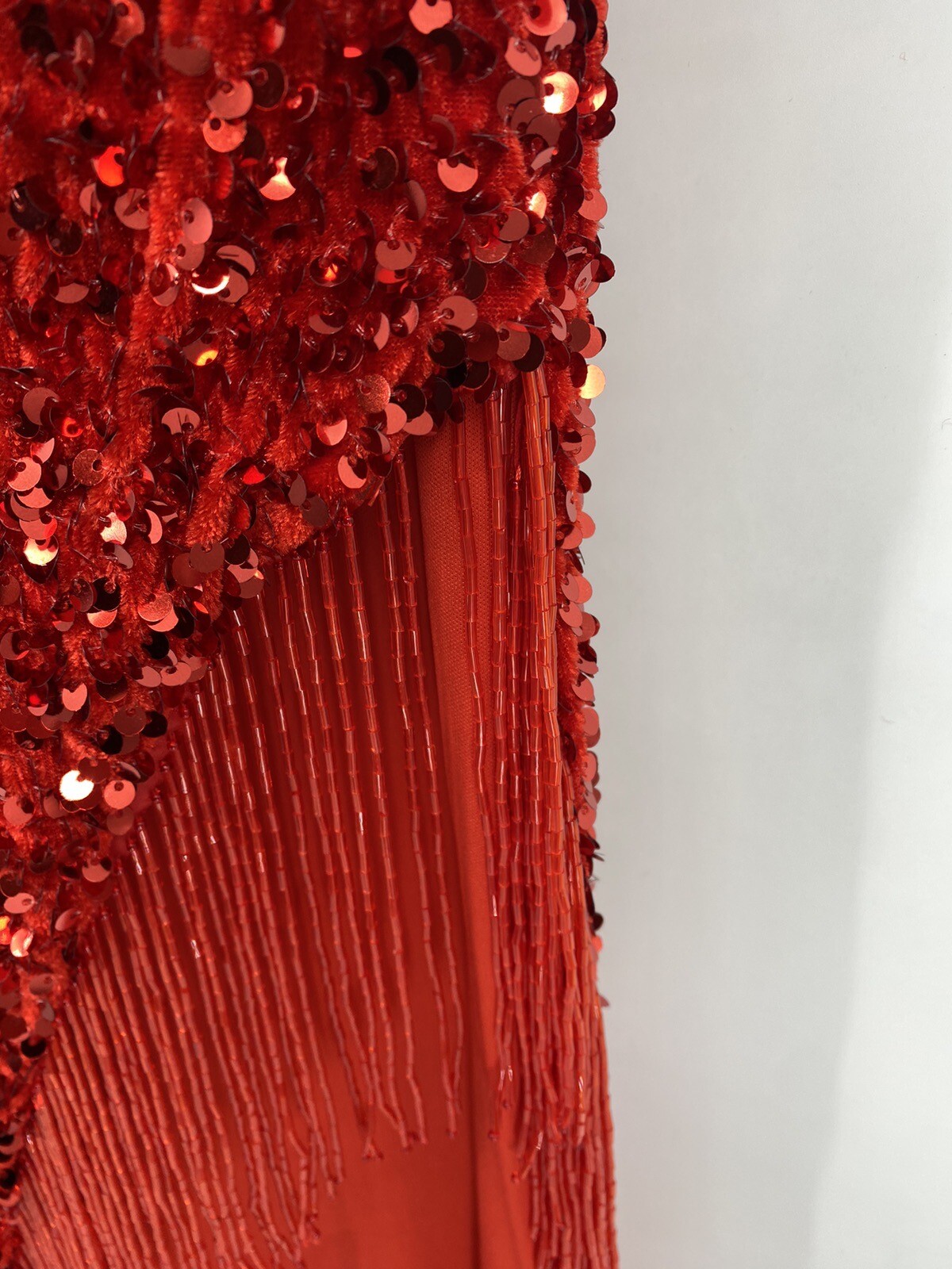 Berlinnova Women’s Mermaid Glitter Sequins Front Slit Red Backless Dress Size 2
