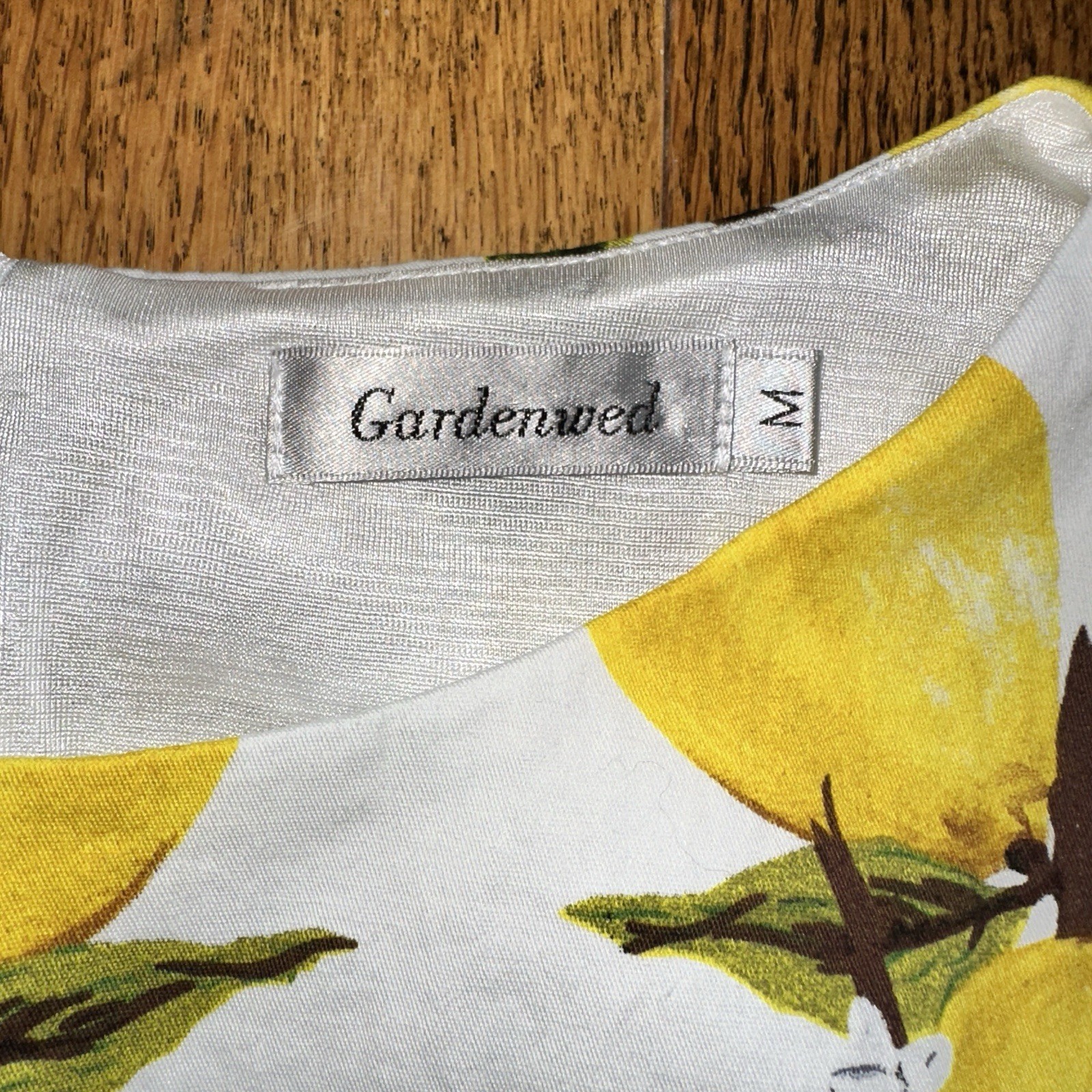Retro Lemon Dress Medium Euro Summer Cottagecore Romantic Fit Flare Gardenwed