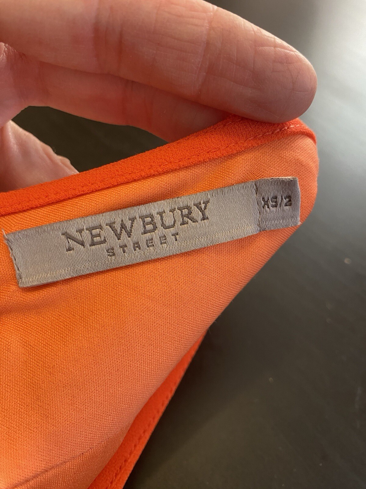 Newbury Street Orange Lined Cap Sleeve Fit Flare Cut Out Midi pocket Dress XS/2