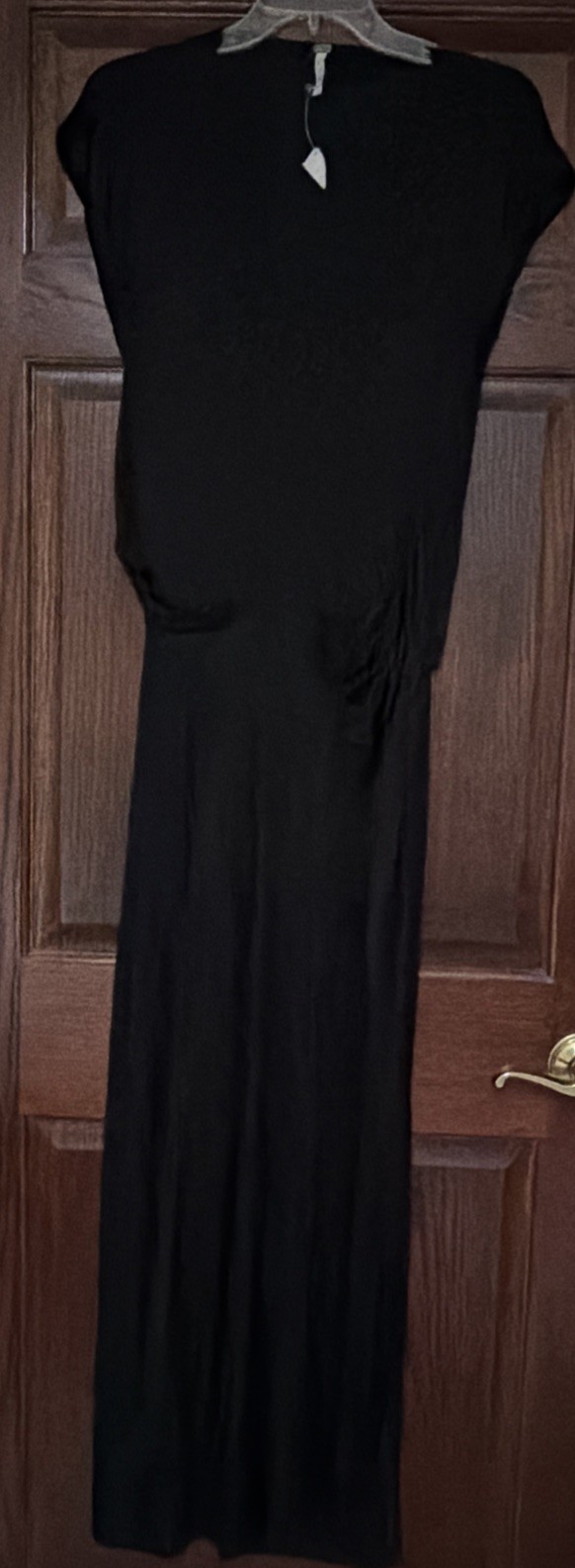 New Young Fabulous & Broke YFB Black Viscose Maxi Dress Popover Slit Sz S Small