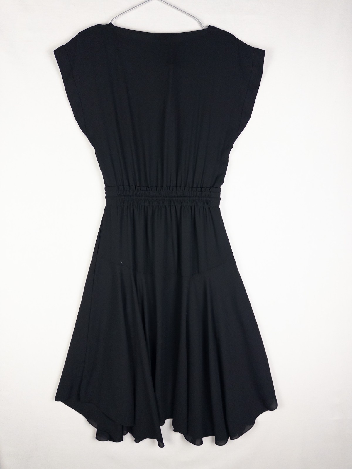 NWT ATM Anthony Thomas Melillo Dress Womens XS Black Strap Ruffle Flare