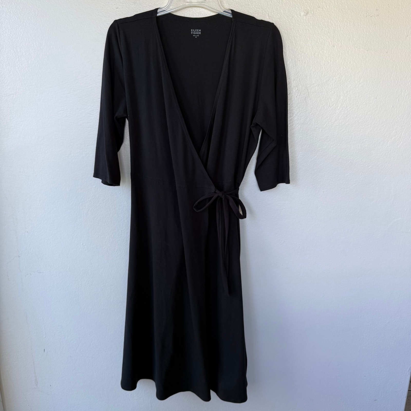 Eileen Fisher Size M Crossover Cotton Lycra crossover dress