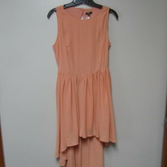 NWT JARLO PEACH HIGH-LO OPEN BACK DRESS SIZE MEDIUM RETAIL $126