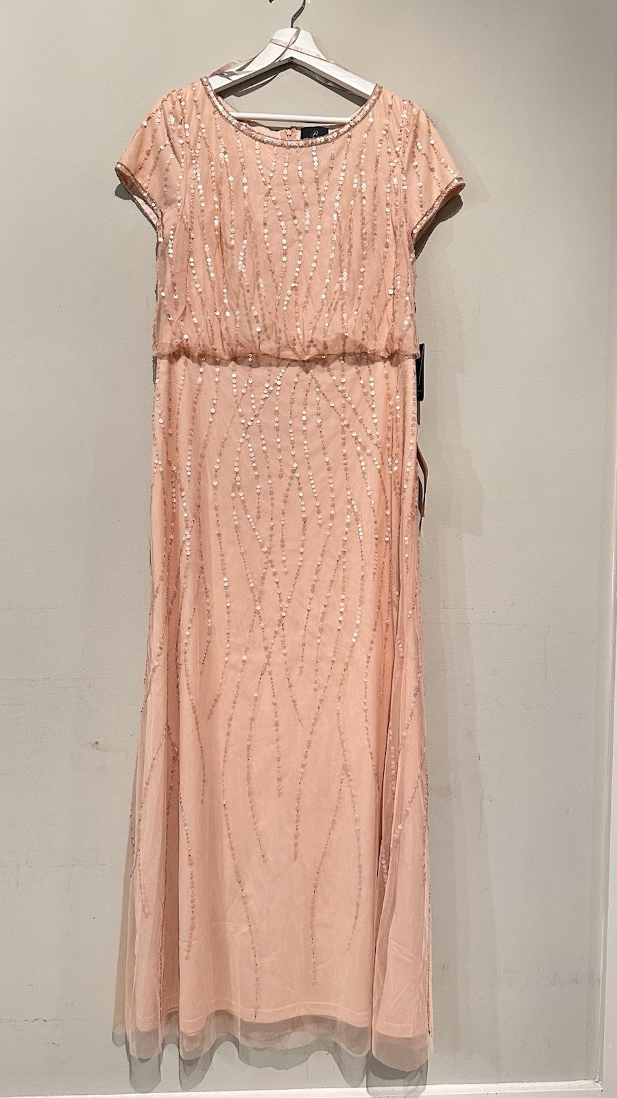 NWT Adrianna Papell Embellished Beaded Blouson Gown Women Dress 14 Party Wedding