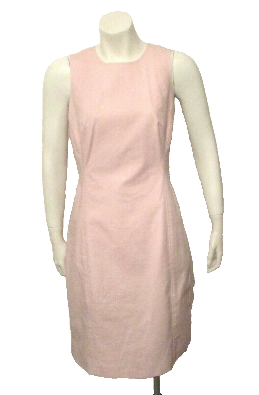 Etcetera Pink Cotton Spandex Sleeveless Office Casual Knee Length Sheath Dress 4
