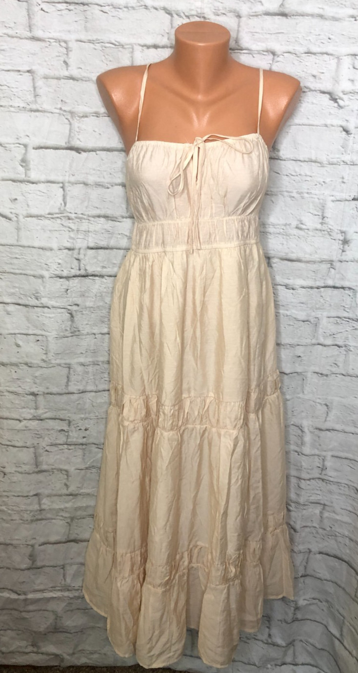 NWT Blu Pepper M cream sundress dress Tiered