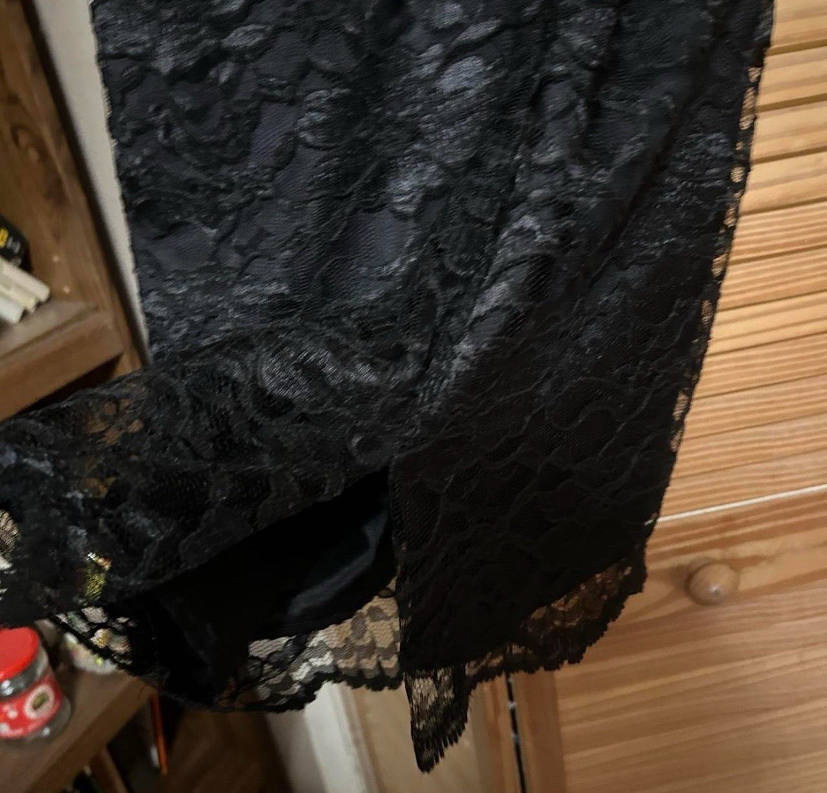 Vintage My Michelle Black Lace Short Sleeve Dress