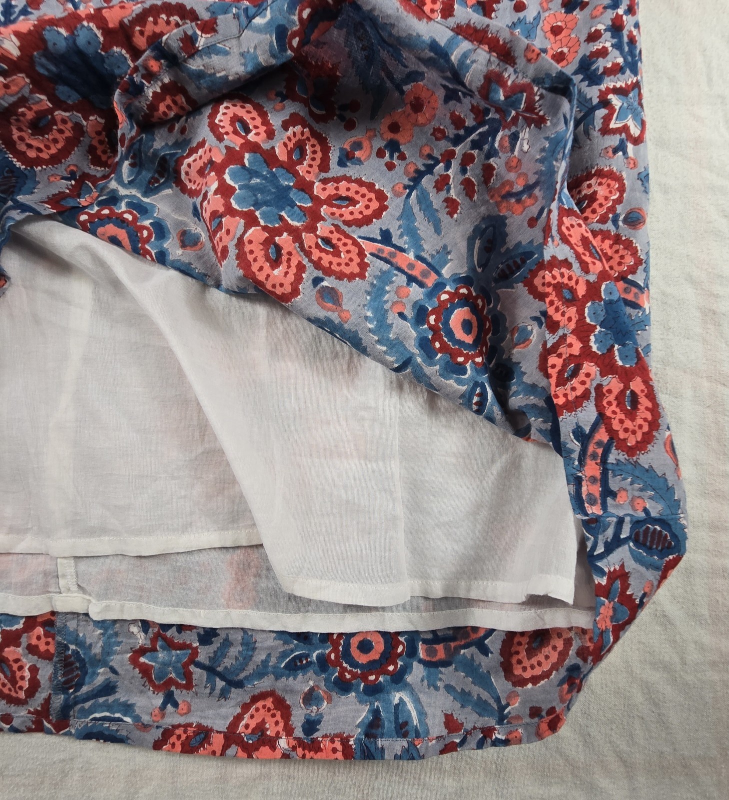 Fitzroy & Willa Puff Sleeve Midi Shift Dress Floral Boho Lined 100% Cotton XL