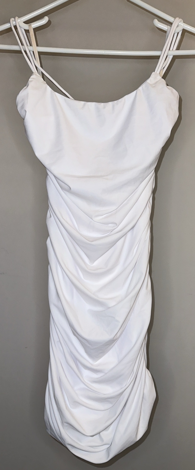 Superdown Lisa Ruched Mini Dress In White – Size Medium