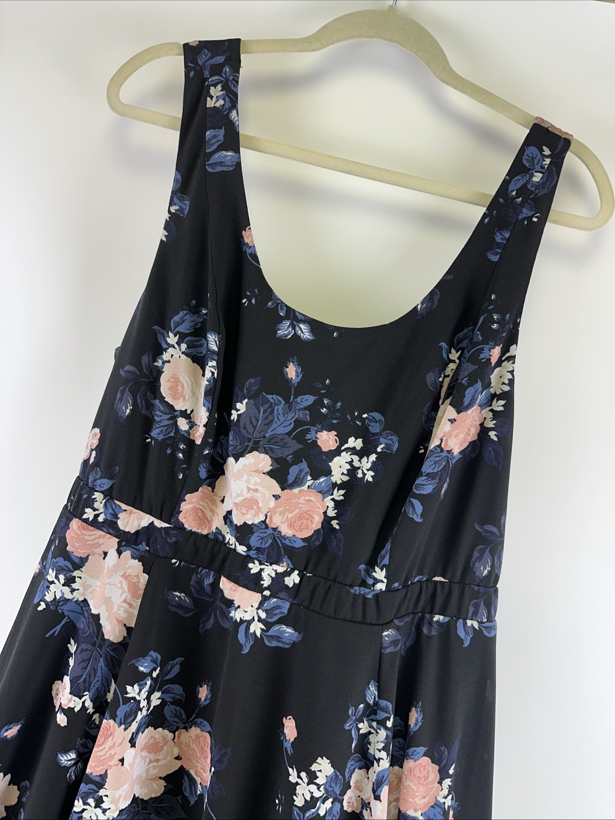 Torrid Black Floral Georgette Maxi Dress Tank Lined Flare 11688091 Women Plus 2X