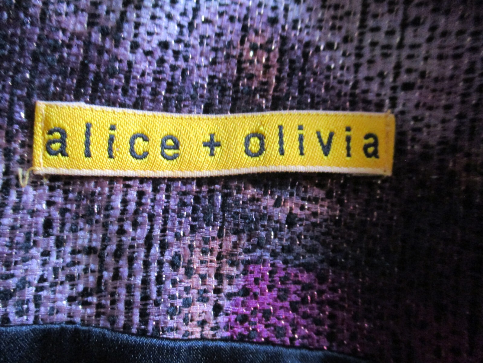Alice + Olivia Marie Bubble Hem Tulip Dress XS/S Women Purple Metallic