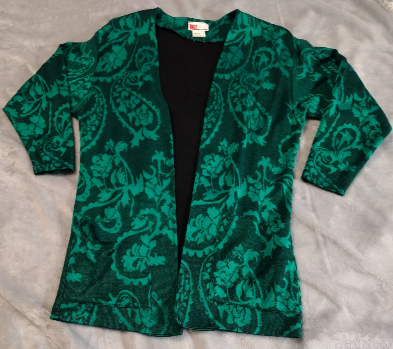 Wiz A Halmode Co Paisley Cardigan Women Size 7/8 St Patrick’s Day Green VTG 80’s