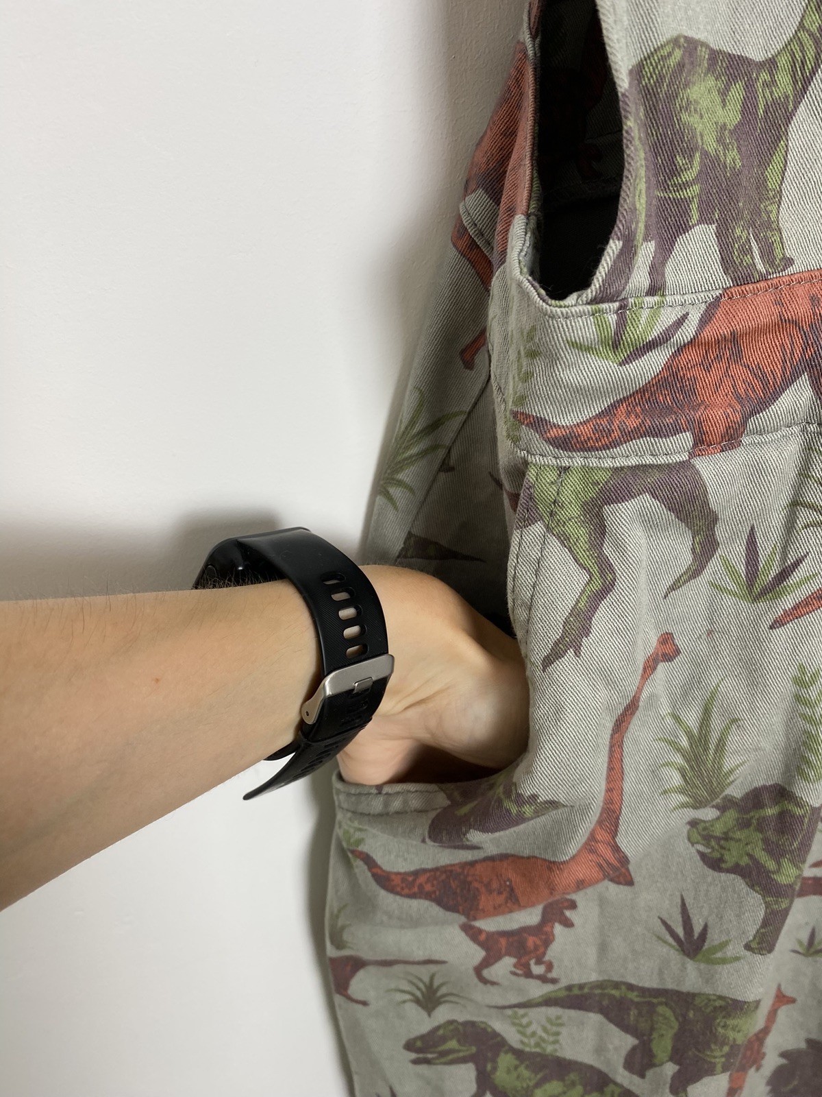 Run & Fly Dinosaur Pinafore Dress UK 12 Grey Dungaree Y2K Festival