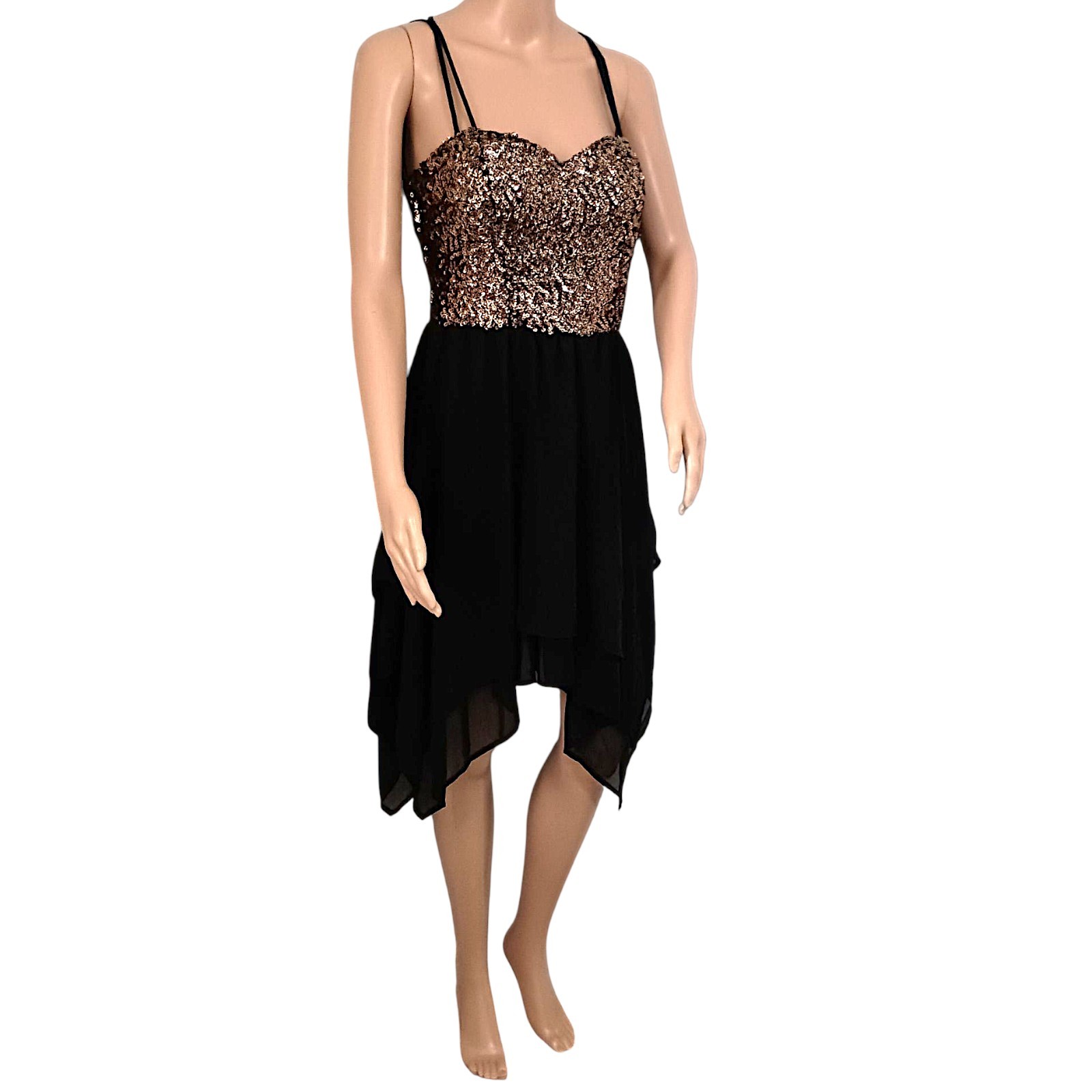 Y2K Speechless Sequin Asymmetric Dress M Sheer Fairy Grunge Whimsigoth Sparkler