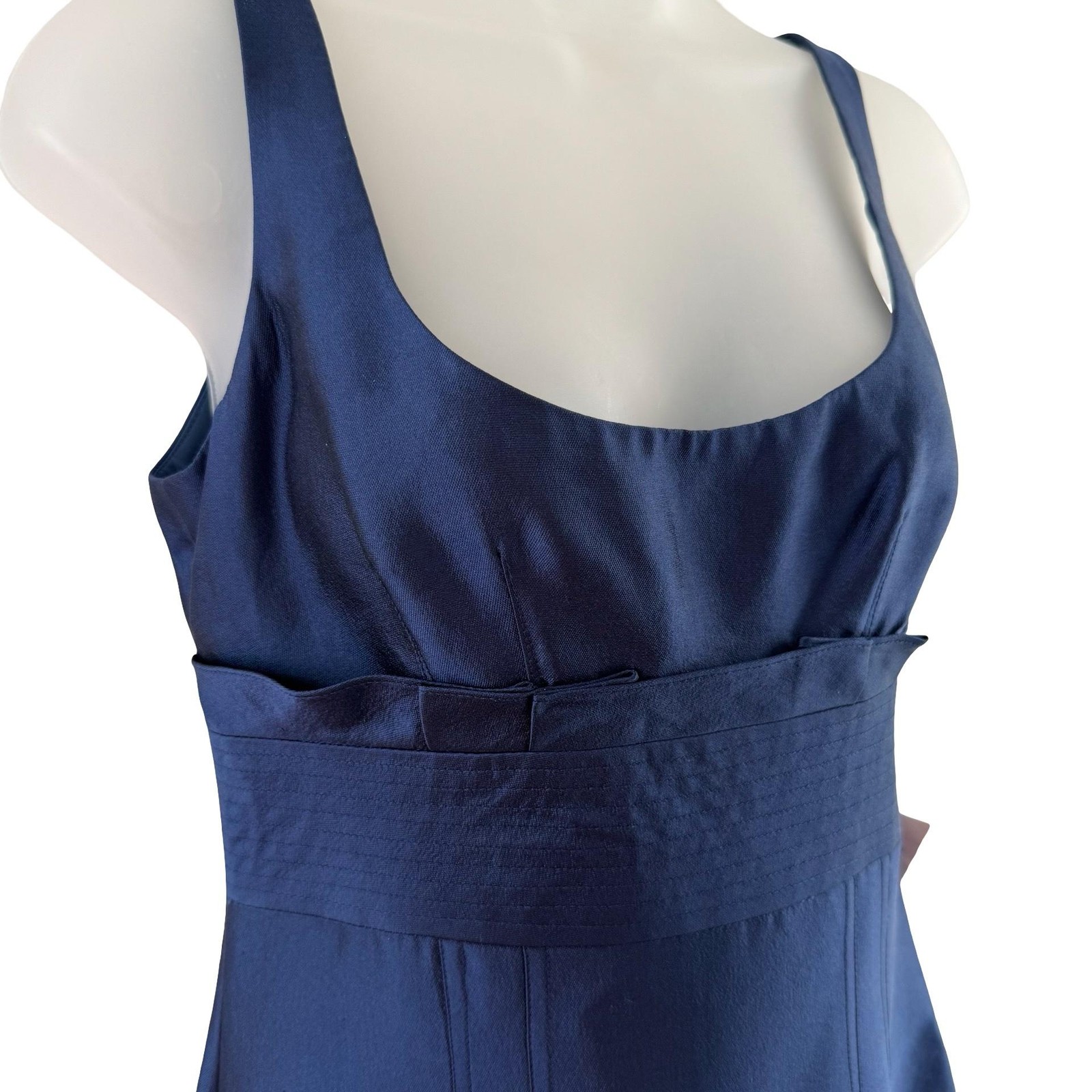 Vintage Kay Unger New York Navy Wool Silk Blend Column Gown Dress 4 NWT Luxury