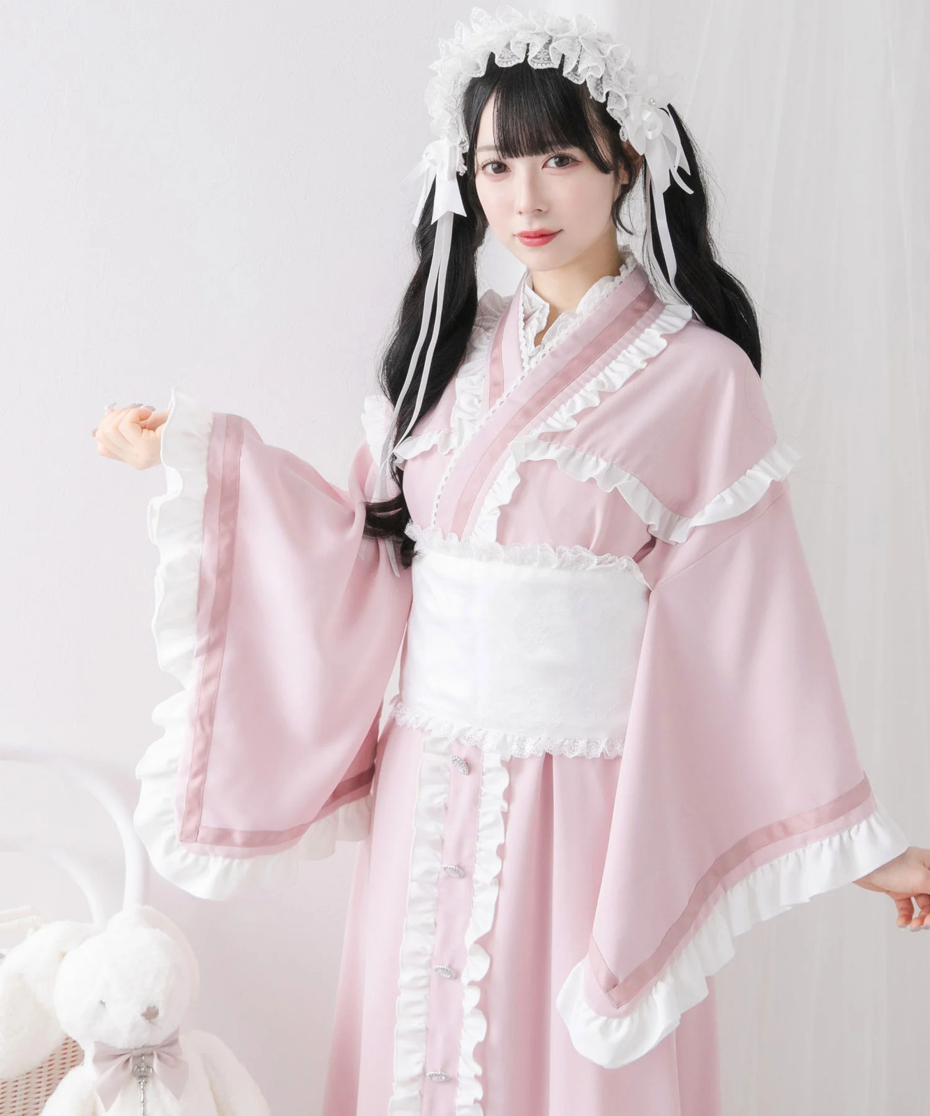 BULK BUY Ruffled Ribbon Tiered Yukata Jirai New