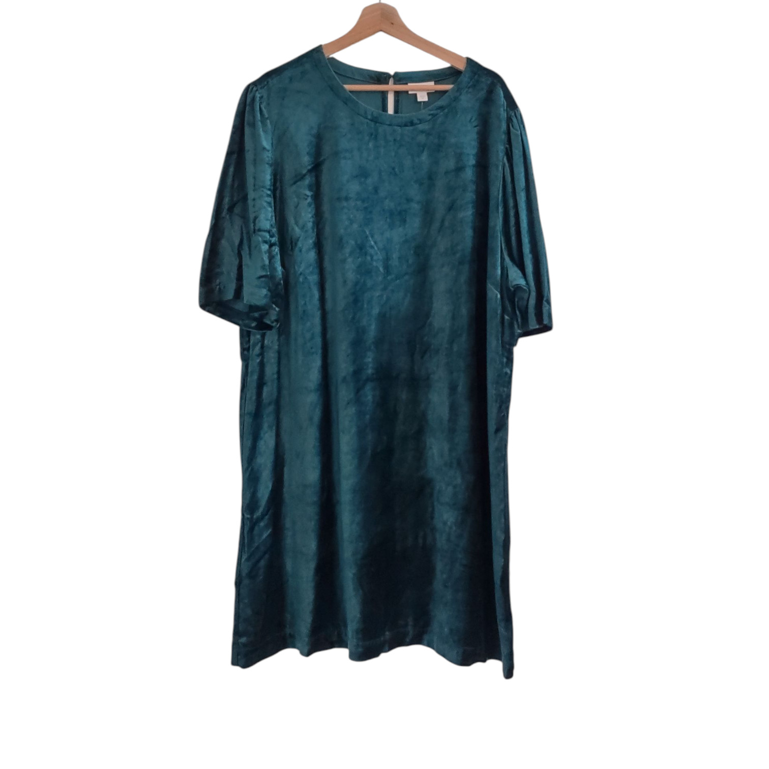 J. Jill Velvet Short Sleeve Shift Dress Green Holiday Classic NWT Plus Size 3X