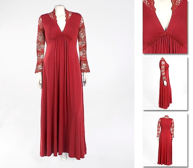 NEW! Zaftique LS MORIAH LACE GOWN Dress GARNET Red 1Z / 16 18 / XL 1X