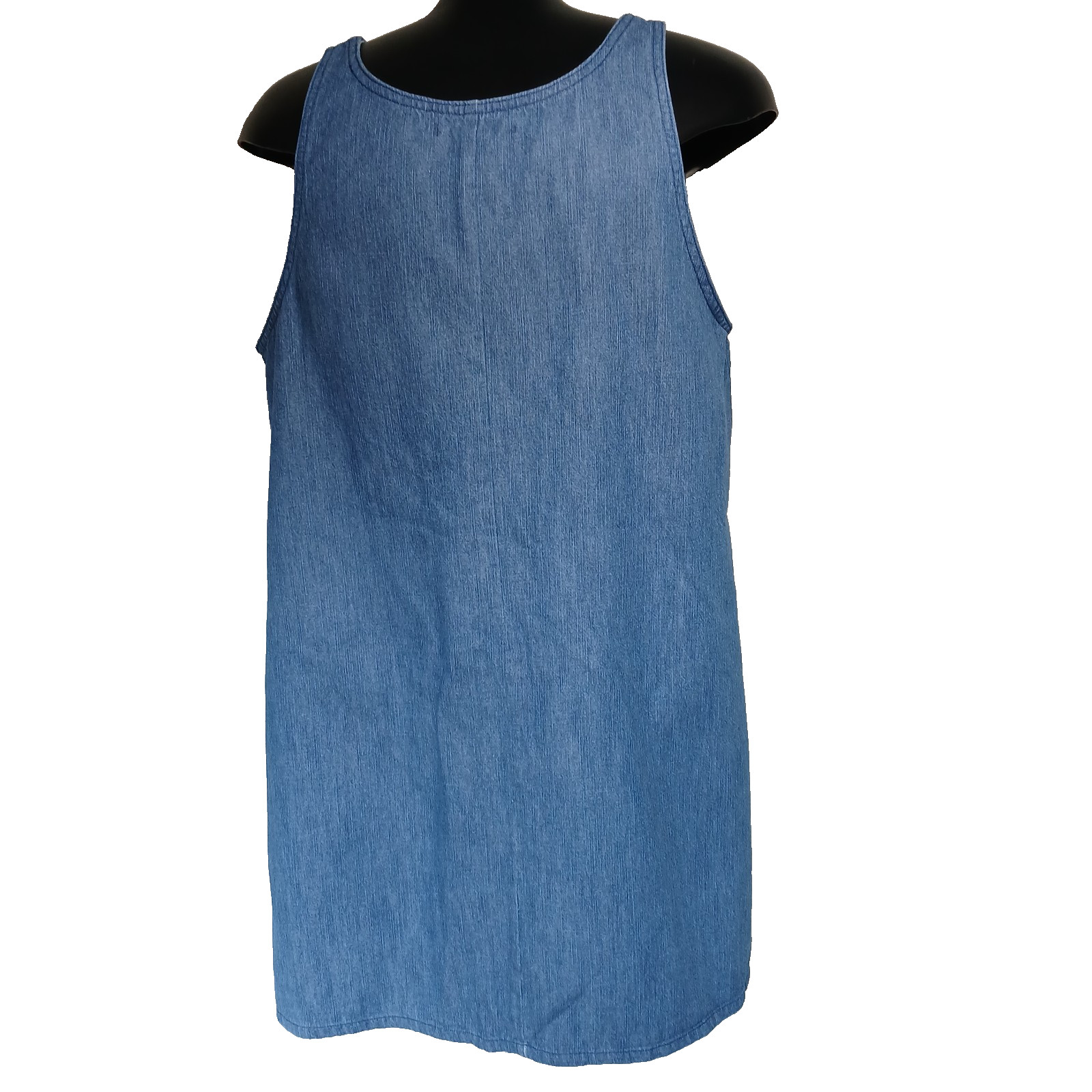 Chelsea & Violet Chambray Blue Sleeveless Pullover Summer Denim Dress Size L