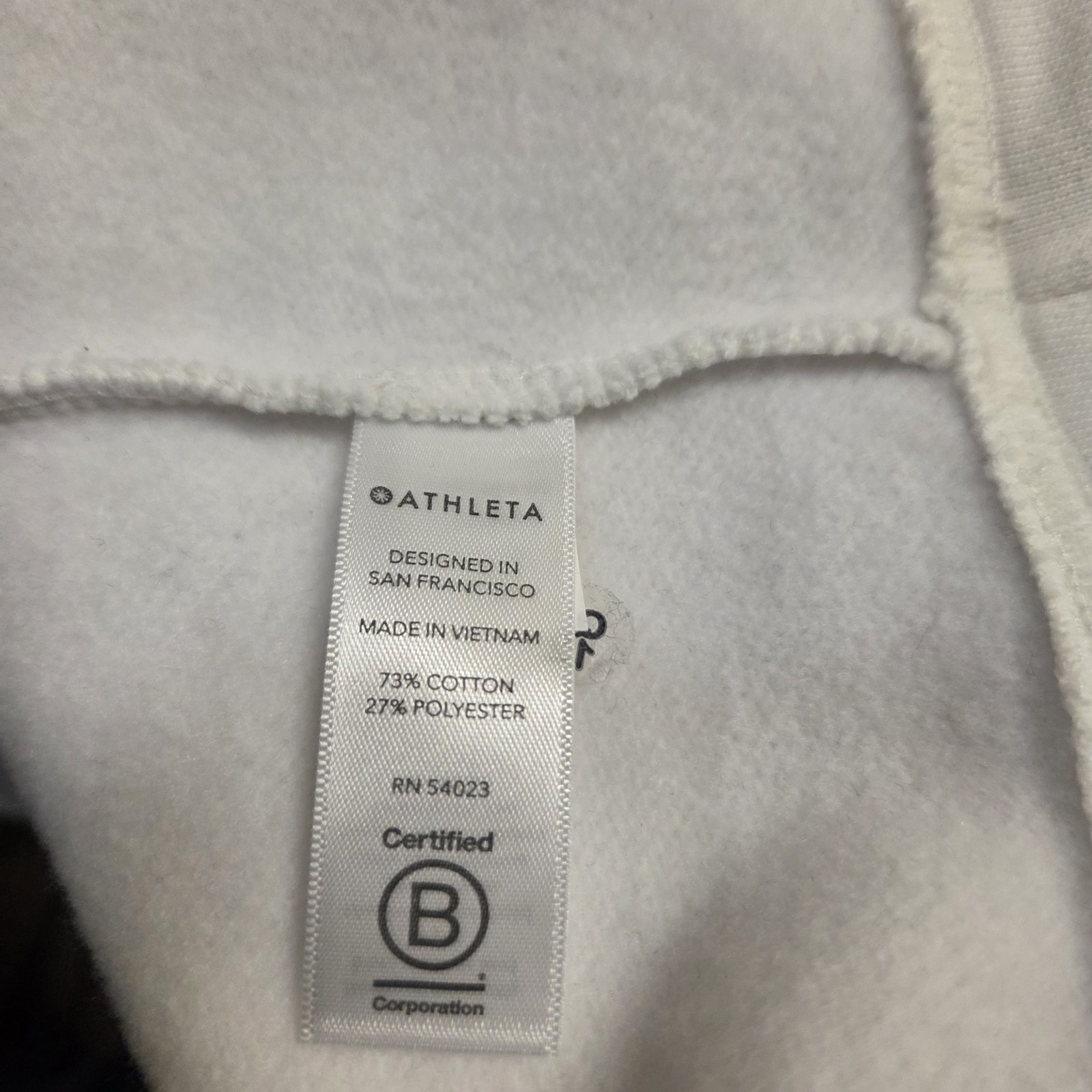Athleta Round Trip Sweatshirt Dress Women L White French Terry Sporty Athleisure