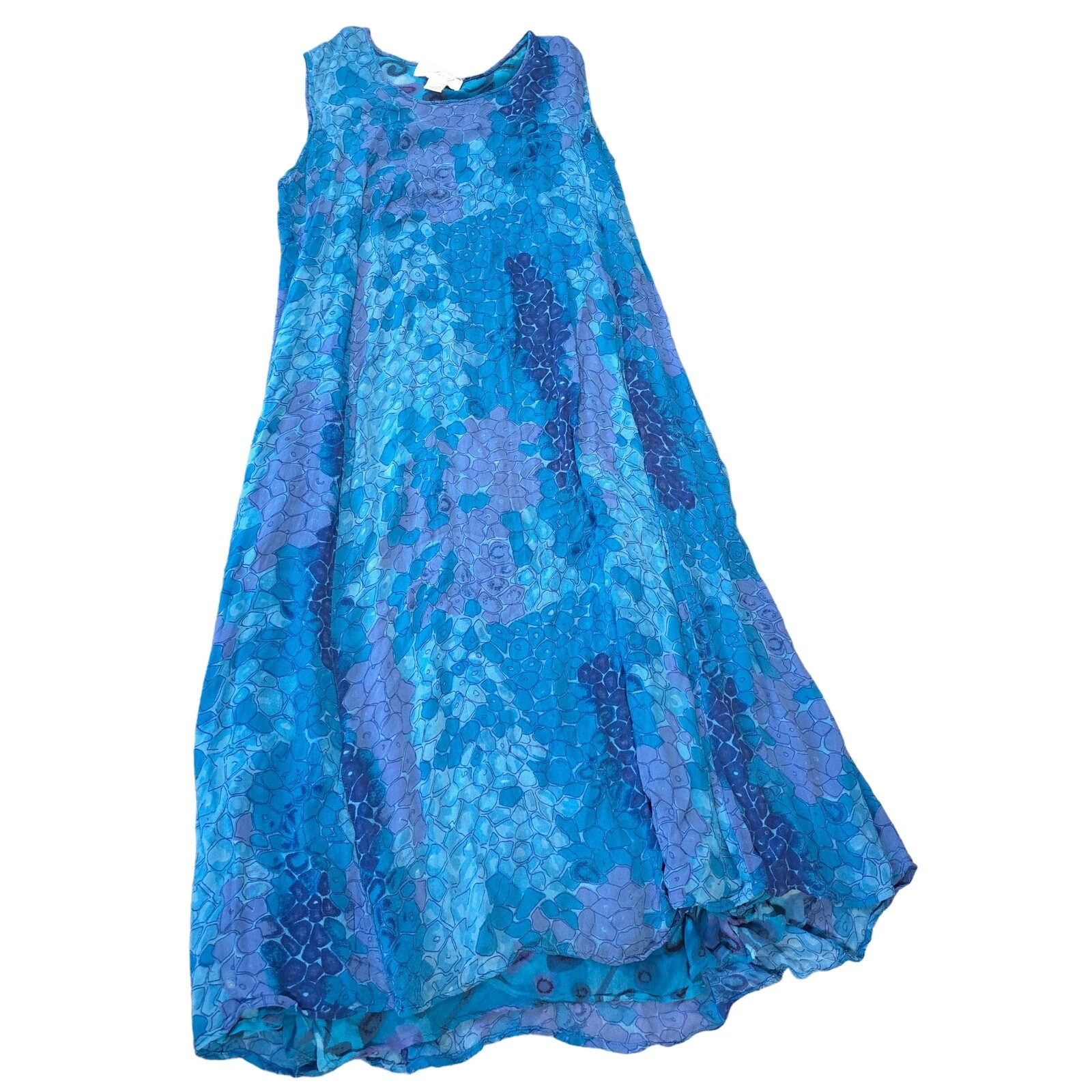 Lola P 100% Rayon Reversible Dress Flawed Women Size L Maxi Beach Resort