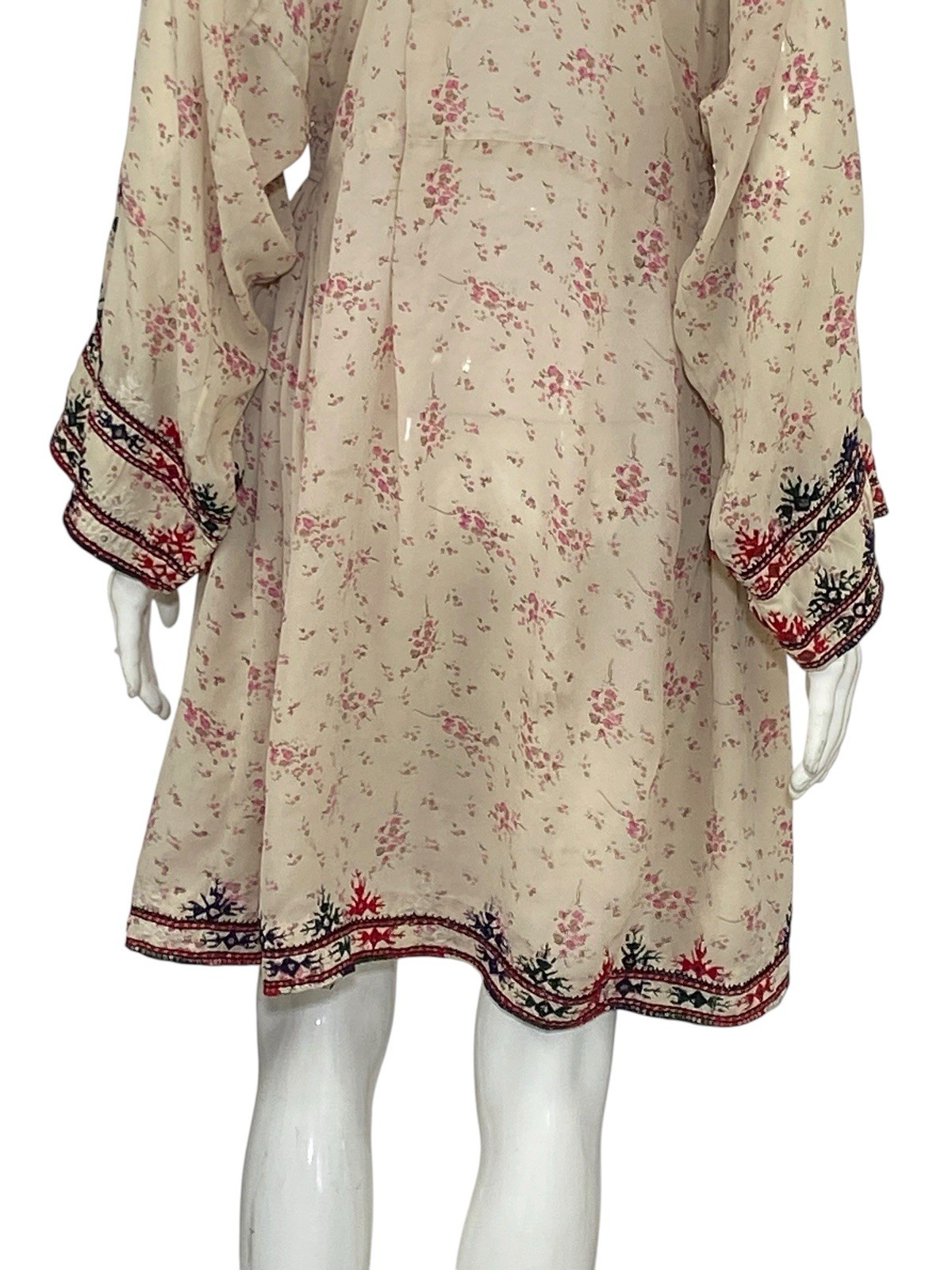 Isabel Marant Etoile Inesia Embroidered Kaftan Style Women Mini Short Dress S 36