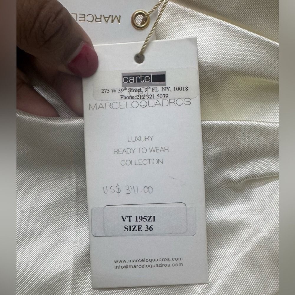 NWT Marcelo Quadros Bridal Ivory Mini Dress Strapless size 36