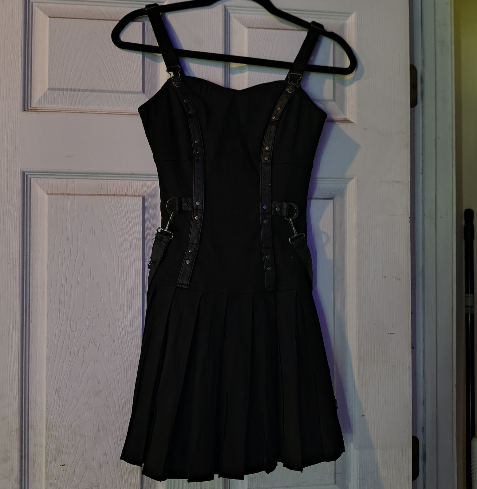Royal Bones by Tripp Black XS Mini Dress Buckle Strap Zip