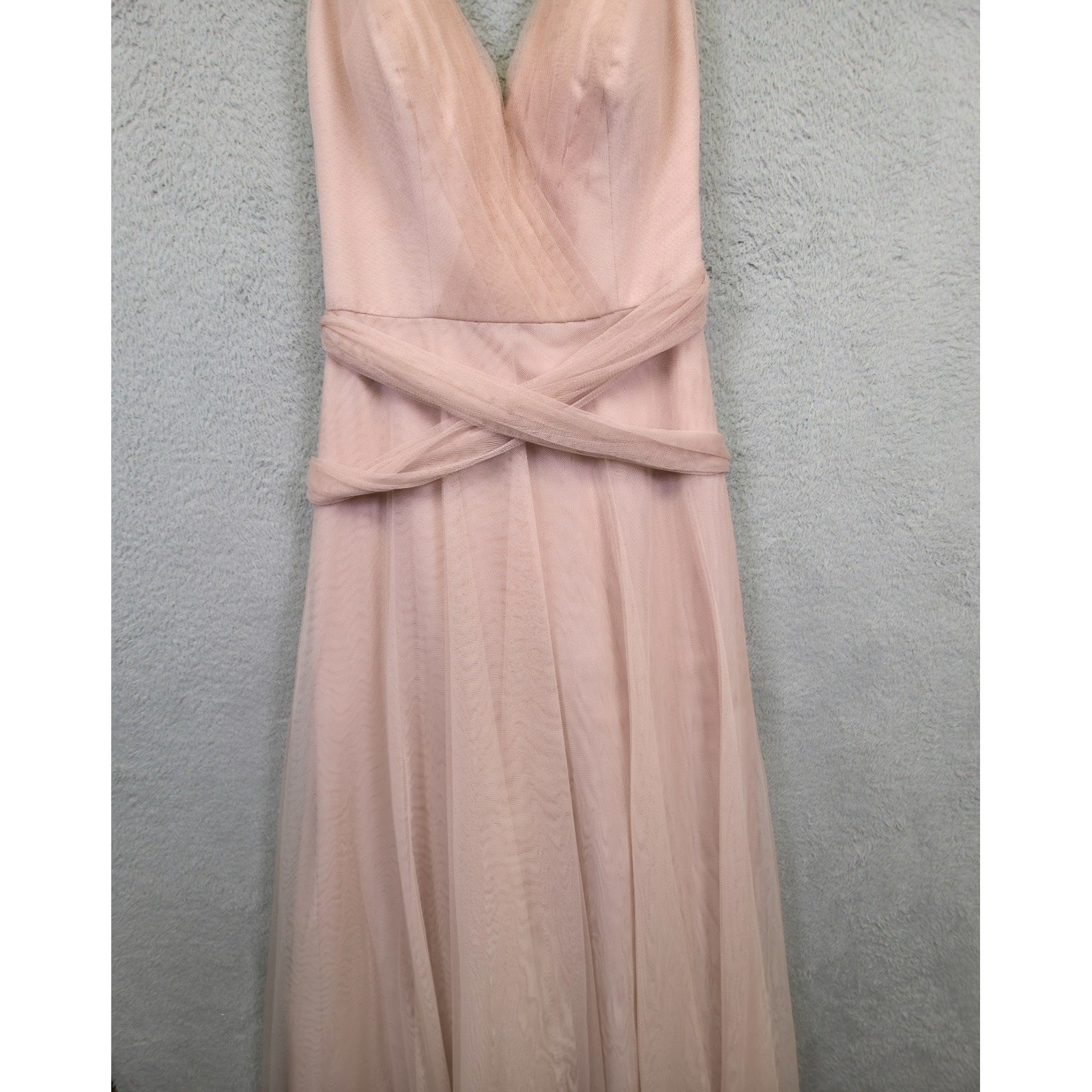 Hitherto Formal Gown Womens 2 Blush Pink Tulle Romantic Bridal Prom Maxi Dress