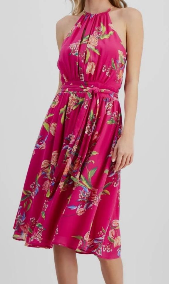 RACHEL Rachel Roy Women’s Pink Jinx Chiffon Midi Dress Size 8