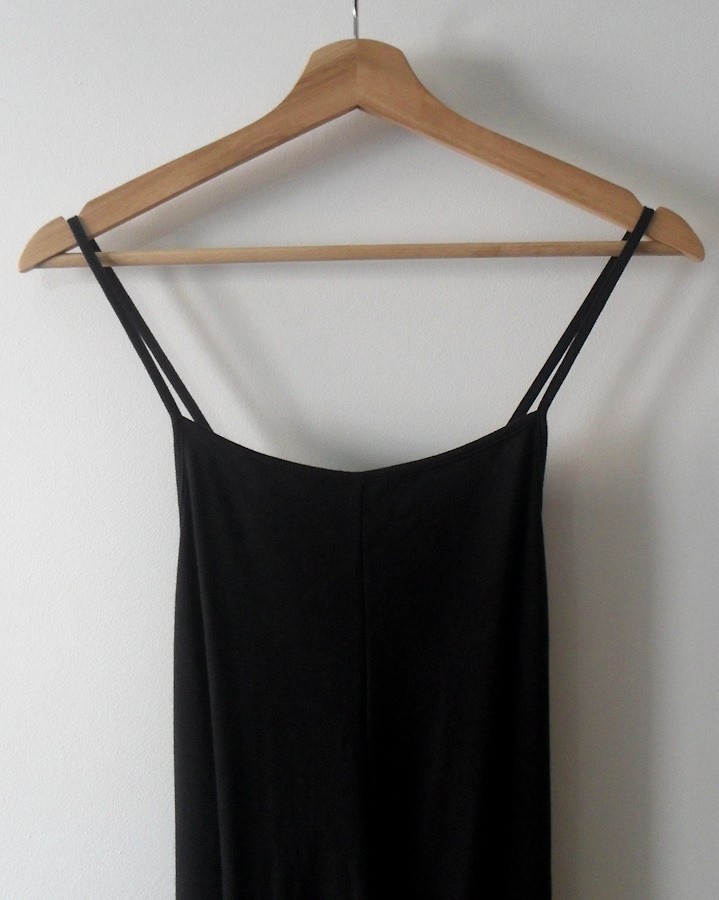 SUNSPEL – Long Strap Dress Interlock Black Cotton Size 2 = 38