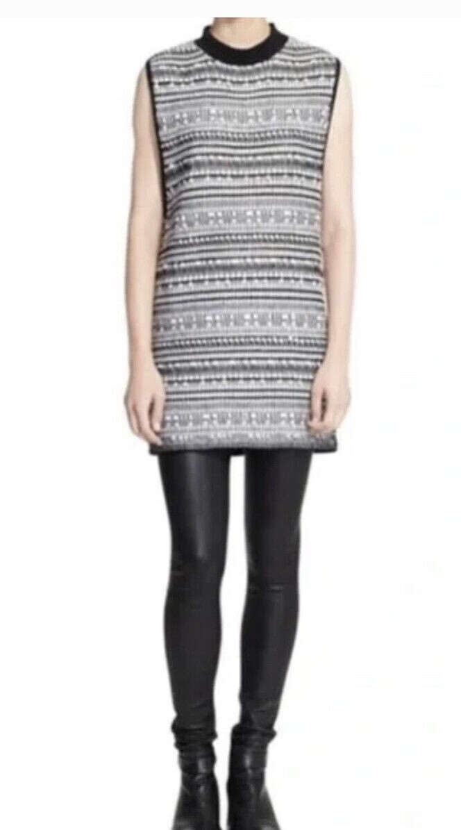 Helmut Lang Variant Grid Tunic Dress Linen Blend Size M 