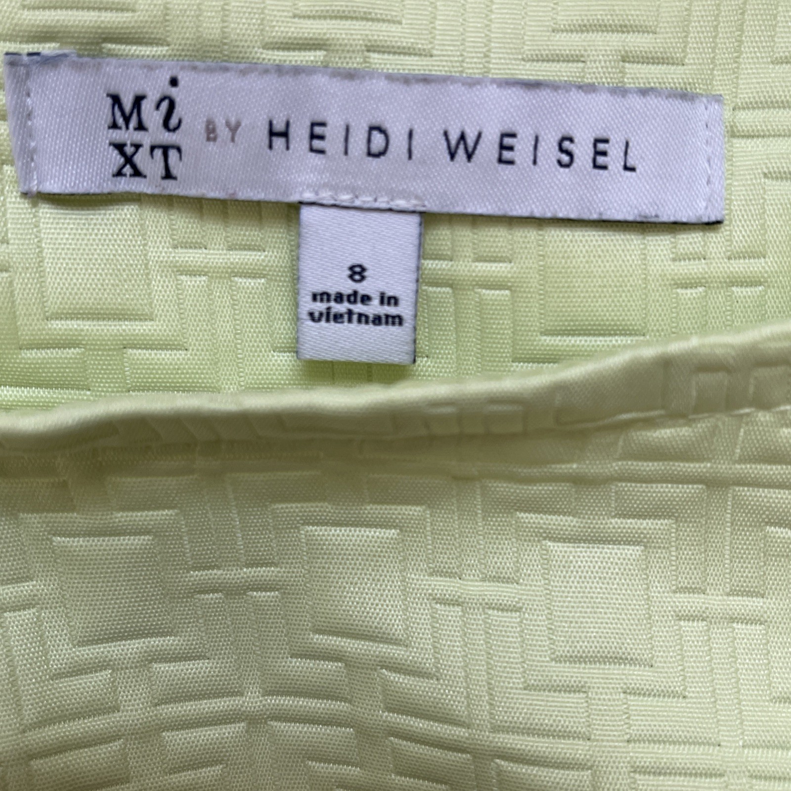 MiXT HEIDI WEISEL satin taffeta Pleated Skirt Retro Classy DRESS Neon Green sz 8