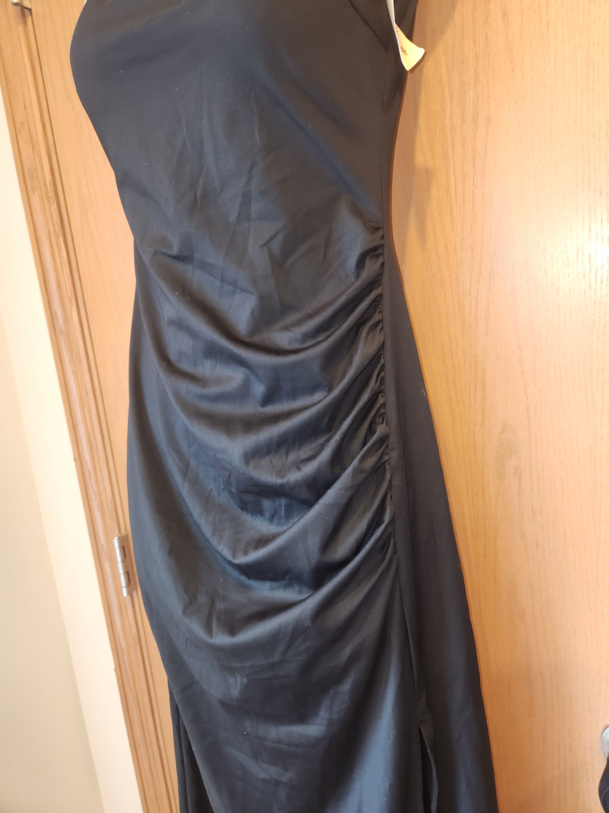 Shapewear Off-the-Shoulder Side Slit Slimming Black Maxi Dress Medium NWT