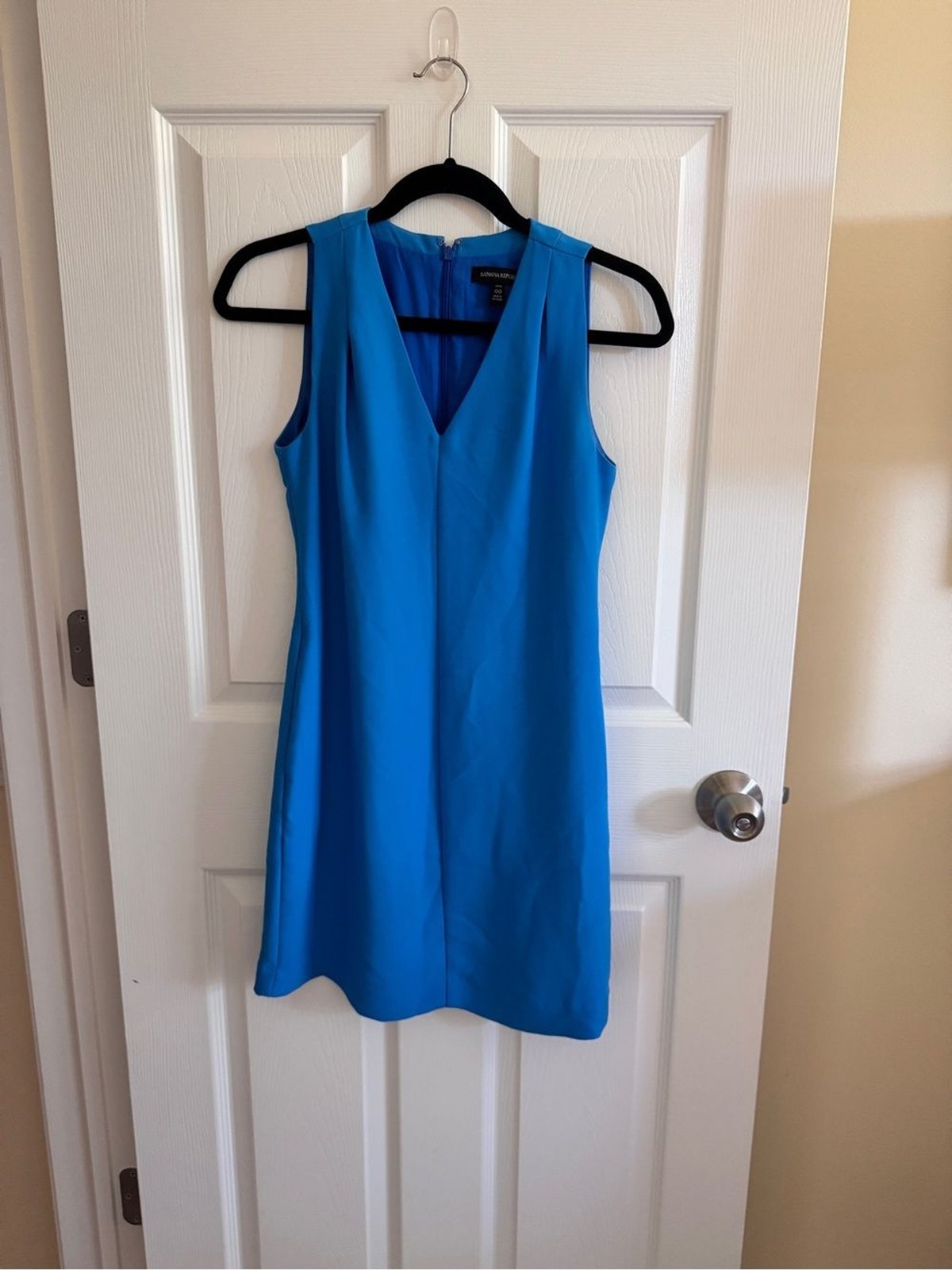 Banana Republic Petite Bright Blue Sleeveless V-Neck Mini Dress- NWOT